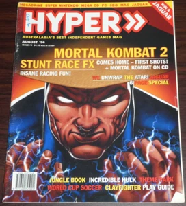 Hyper Magazine 9 August 94. Mortal Kombat 2 Stunt Race FX Jungle Book Hulk - Picture 1 of 3