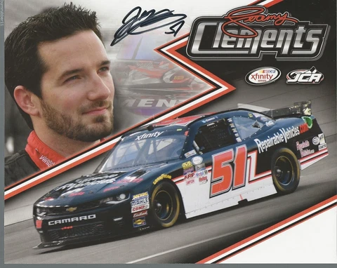SIGNED 2016 JEREMY CLEMENTS "2ND VERS DREPAIRABLE VEHICLES" #51 NASCAR POSTCARD Cover