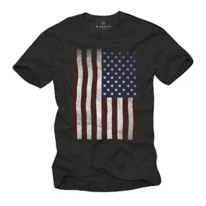 CAMISA DE HOMBRE DE COLECCIÓN EE. UU. CON BANDERA DE ESTADOS UNIDOS DE AMÉRICA - CAMISETA DE MANGA CORTA EE. UU. - Imagen 1 de 4