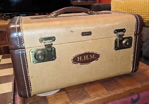 VinTagE HARTMANN TRUNK Leather Train Cosmetic Toiletry Luggage Case Carry On