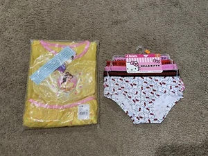 Girls Size 6 Lot Disney Princess Belle Nightgown Sanrio Hello Kitty 4 Pk Briefs - Picture 1 of 7