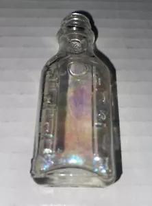 Miniatur 3" Glasflasche geprägte Maße Illinois Sammlerstück Glaswaren - Bild 1 von 5