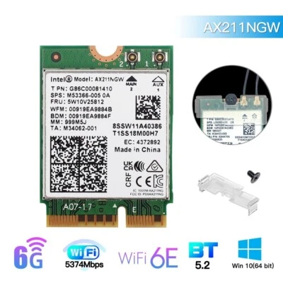 Intel AX211 WiFi 6E Card Tri-Band Wi-Fi Card CNVio2 M.2 WiFi Bluetooth for PC - Image 1 of 4