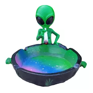 Table Cartoon Alien Ashtray UFO Ash Tray Space Ornament Home Decor Gifts - Picture 1 of 12