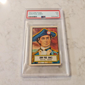 1952 TOPPS / LOOK 'N SEE - #42 JOHN PAUL JONES - PSA EX 5 - MILITARY LEADERS.