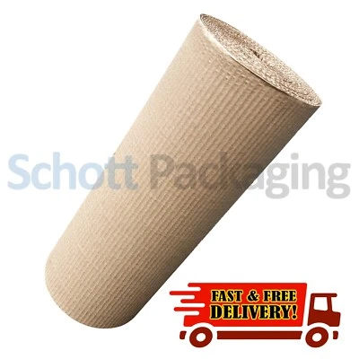 SCHOTT PACKAGING 600mm x 10m CORRUGATED CARDBOARD PAPER ROLL 10 METRES
