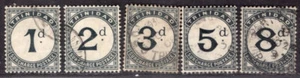 TRINIDAD 1906/7 POSTAGE DUE STAMP Sc. # J 10/2, J 14 AND J 16 USED - Picture 1 of 2