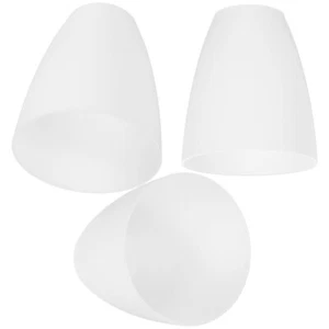 3 Pcs Lampshade Set Bedside Light Plastic Cover Flat White Replacement - Picture 1 of 12