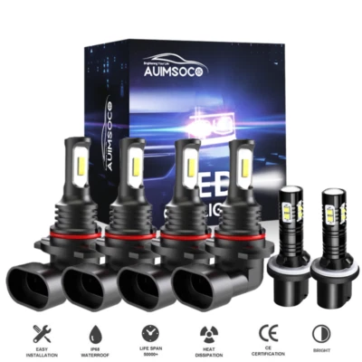 LED Headlight High Low Beam + Fog Light Bulbs Combo For Chevy Malibu 1997-2003 - Image 1 of 4