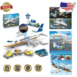 City Passenger Airplane Building Set with LED Light - 901 PCS Airport Adventure - Picture 1 of 11