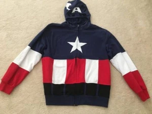 Boys size XL 16/18 Marvel Captain America zip up MASKED hood Hoodie sweat jacket - Picture 1 of 4