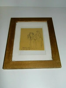 TABLEAU DESSIN CRAYON J.M PAUL NEO IMPRESSIONNISTE COUPLE FOND D'ATELIER RARE - Picture 1 of 5