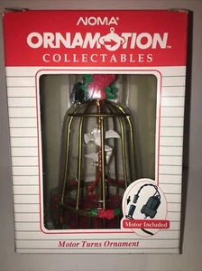 VTG NRFB 1989 Noma Ornamotion Gold White Doves Birds in Cage Christmas Ornament - Picture 1 of 7
