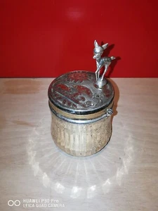 Tirelire Boite A Musique Vintage Bambi Metal ARGENTÉ Boite à musique REUGE SWiSS - Photo 1/11