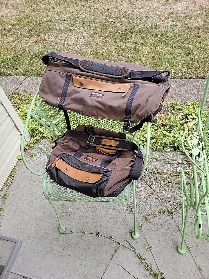 Duluth Trading Co Garment Bag Canvas Leather Trim Excellent Condition 2 Piece  - Image 1 of 4