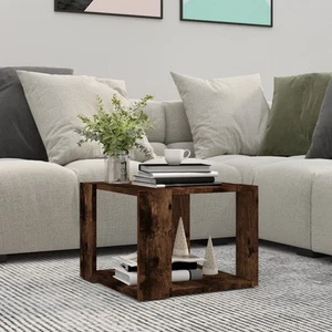 Tavolino da Salotto Rovere Fumo 40x40x43cm Legno Ingegnerizzato - Foto 1 di 6
