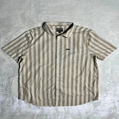 Camisa de campamento Brixton Cabana abotonada para hombre L manga corta playa crema tostado verano Foto 1 de 4