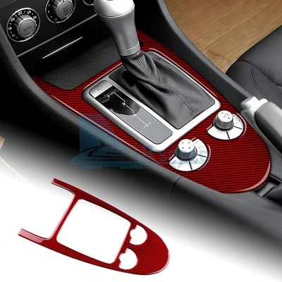 For Mercedes Benz SLK 2004-2010 Car Center Control Shift Trim Red Carbon Fiber - Imagem 1 de 4