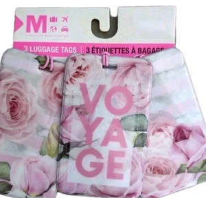 My Tagalongs Luggage Tags Travel Tag Voyage Pink Floral 3 PIECE Bag ID Lifestyle - Picture 1 of 4