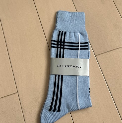 Calze Burberry autentiche taglia (US 8 10) blu Nova Check nuove con etichette
