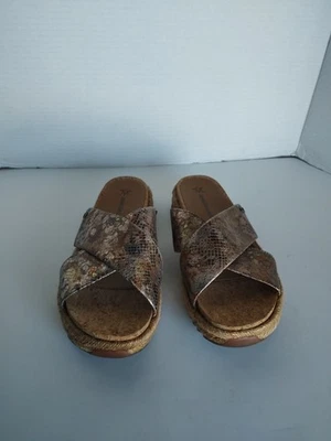 Sandalias Johnston & Murphy Plataforma Rosa Metálicas - Cuero Estampado Para Mujer 8.5 M Foto 1 de 4