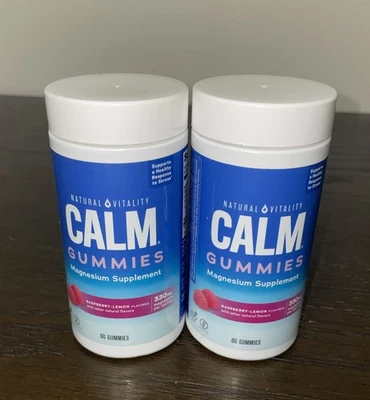 2 Gomitas NUEVAS CALMA Frambuesa-Limón Vitalidad Natural Magnesio Vegano Exp 1/31/26 Foto 1 de 2
