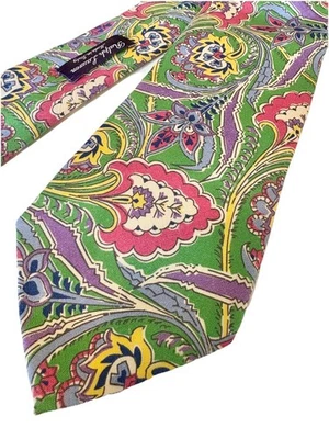 Corbata Ralph Lauren Colección Etiqueta Púrpura Estampado Floral Seda Hecha en Italia Foto 1 de 4