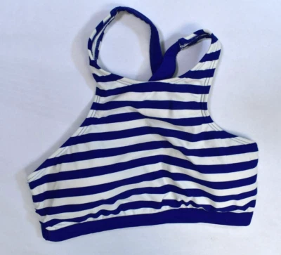 Michael Kors Mujer Azul Blanco Rayas Traje de Baño Sujetador Deportivo Bikini Top M Foto 1 de 4