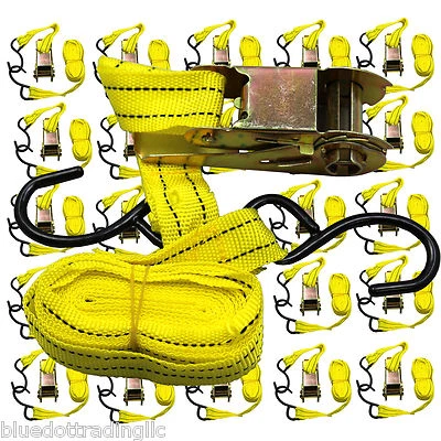 BLUEDOT TRADING 24pc 1"X13' Ratcheting Tie Down Cargo Straps Moving Truck Bed Motorcycle Hauling