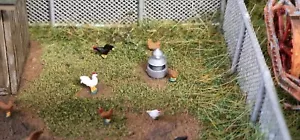 O Gauge farm poultry feeders X4 3d printed for chicken geese Etc . painted - Picture 1 of 3