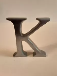 Matt Silvertone Alphabet Letter K Stand Alone 3.5" Tall Decorative - Picture 1 of 6