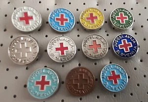 Rotes Kreuz Slowenien Jugoslawien 11 verschiedene Stifte Durchmesser 12mm - Bild 1 von 2