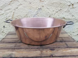 French Copper Pot Patisserie Jam Pot Round 36.5cm From France - Picture 1 of 6