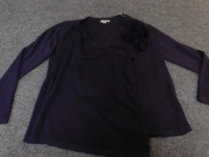 Mercer Street Studio Womens Sweater Large purple floral cardigan - Picture 1 of 12