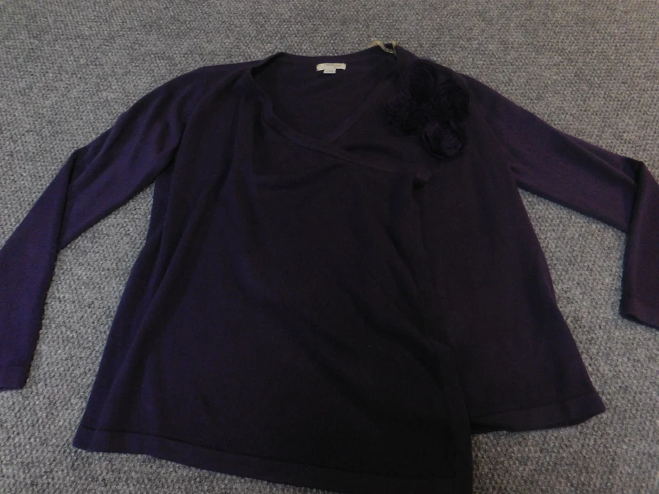 Cardigã Mercer Street Studio Feminino Suéter Grande Roxo Floral - Imagem 1 de 4