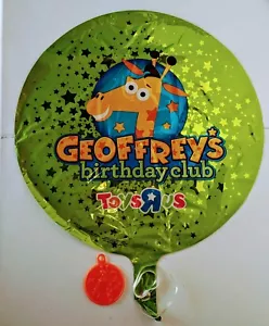 2 seltene Toys R Us 17' Geoffrey's Birthday Club Ballons mit Gewichten Sammlerstück - Bild 1 von 3