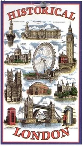 Paño Cocina Histórico Londres Fotográfica Paño de Algodón Inglés Souvenir Regalo - Bild 1 von 1