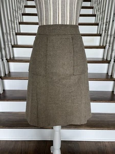 Jenne Maag Bleistiftrock Größe P (XS) Wollmischung Kamel gefüttert vordere Taschen plissiert - Bild 1 von 12