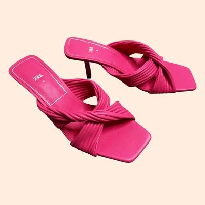 Розовые сандалии с ремешками Zara - Изображение 1 из 4