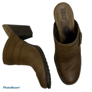 Born W61368 H8 Brown Mules Clogs Leather Women's 7 M - Picture 1 of 8