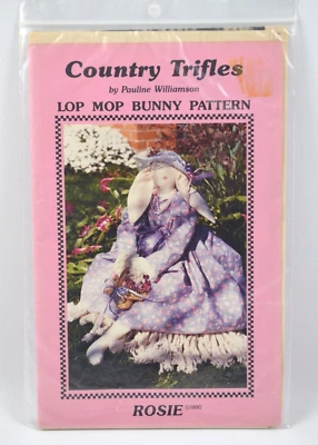 Vtg 1990 Country Trifles by Pauline Williamson Lop Mop Bunny Pattern " Rosie " - Image 1 of 4