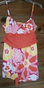 New York & Company Sun Tank Top Blouse 4 Small B32 Pink Floral Spaghetti Straps - Picture 1 of 9