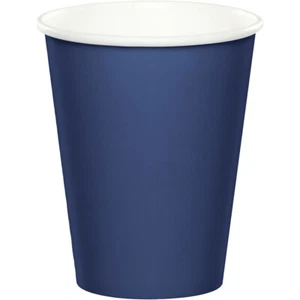 Navy Blue Party Supplies Paper Cups x 24 Pack Solid Plain Tableware Birthday - Picture 1 of 1