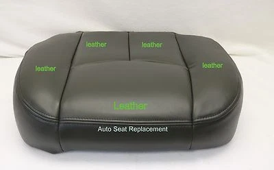 Cubierta de asiento de cuero inferior para conductor Chevy Silverado Avalanche 2003 2004 gris oscuro. Foto 1 de 4