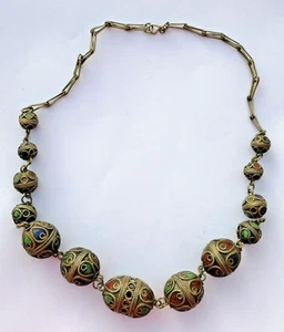 EXTREM SELTENE ANTIKE POST MITTELALTER SILBER EIER HALSKETTE AMULETT SEHR ATEMBERAUBEND - Bild 1 von 5