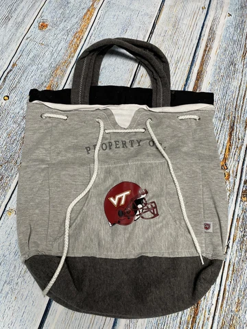 Virginia Tech Backpack VT HOKIES Adjustable Backpack Tote Looks Like Sweatshirt Cover