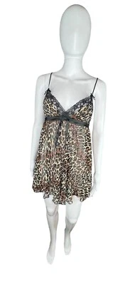 Betsy Johnson intimate teddy sleepwear leopard print sz small semi sheer, lace - Image 1 of 4