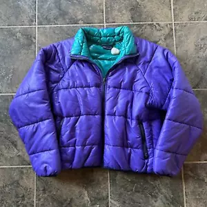 Vintage 80’s Patagonia Hi Loft Purple Teal Puffer Bomber Jacket Sz Small 22 x 22 - Picture 1 of 8
