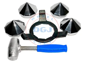 Bullet Knock-Off Spinner Caps, Wrench and Lead Hammer for Lowrider Wire Wheels - Picture 1 of 10