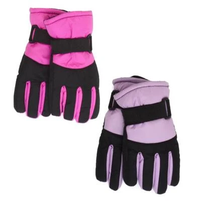 Girls Ski Snowboarding Gloves Kids Windproof Winter Warm Active Mittens 6-13 Yrs — 第 1/2 张图片